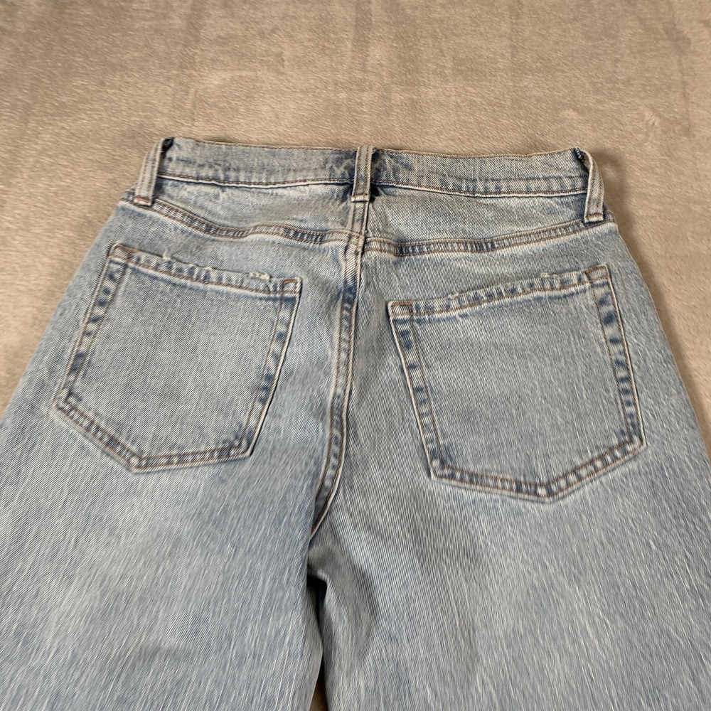 Aeropostale Mom Jean Womens 2 Light Wash High Rise Straight Leg Distressed Denim - Picture 11 of 11